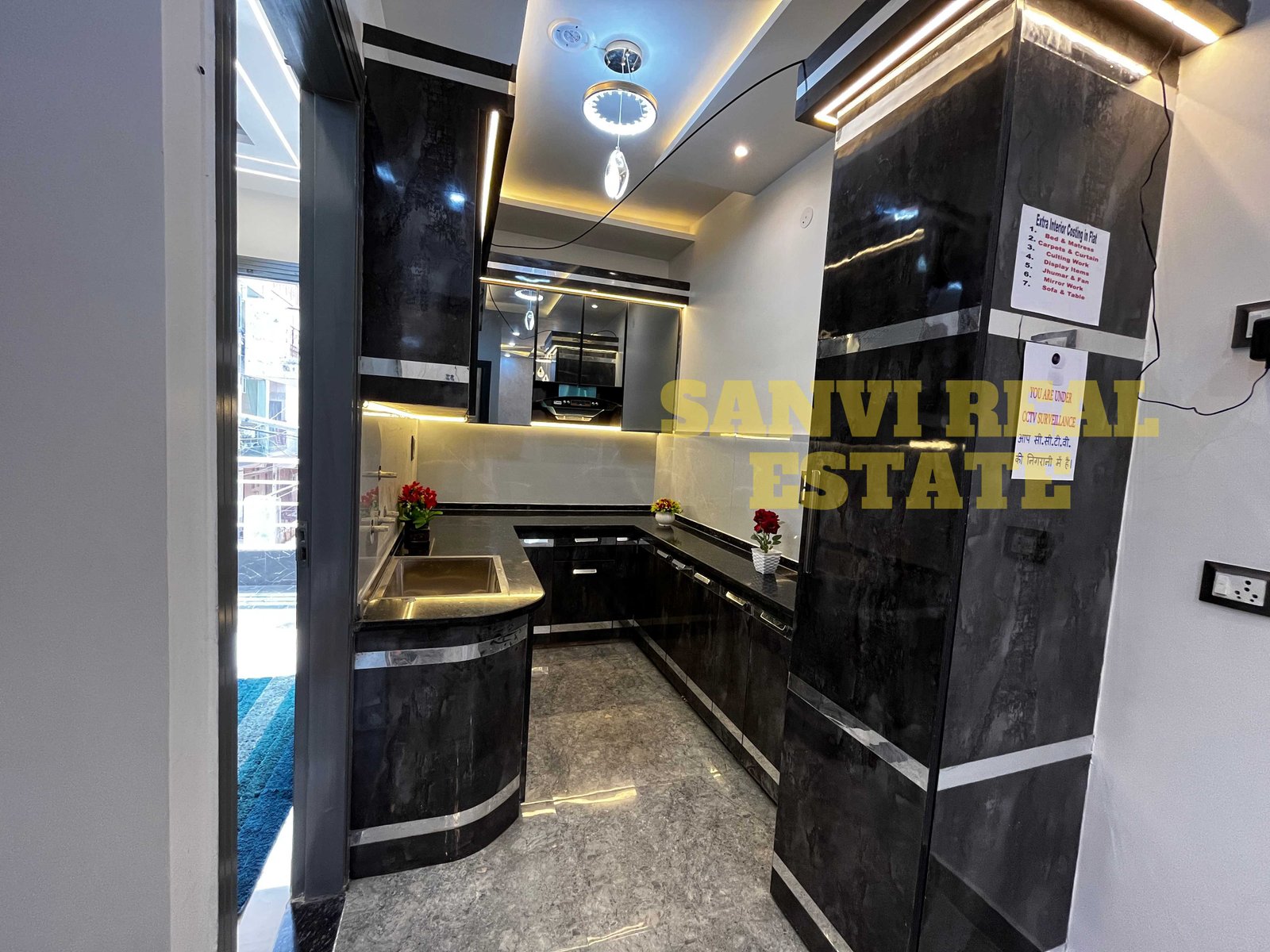 L-Type Furnished 3 BHK Flat in Uttam Nagar | Sanvi Real Estate