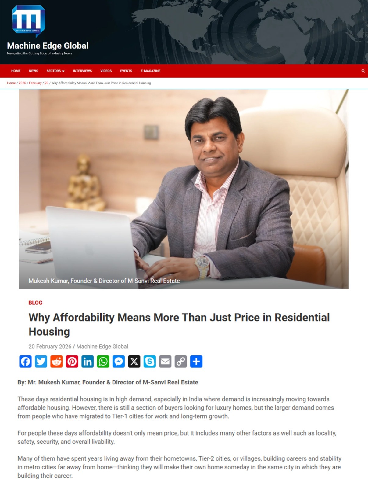 M-Sanvi Real Estate in Views wall