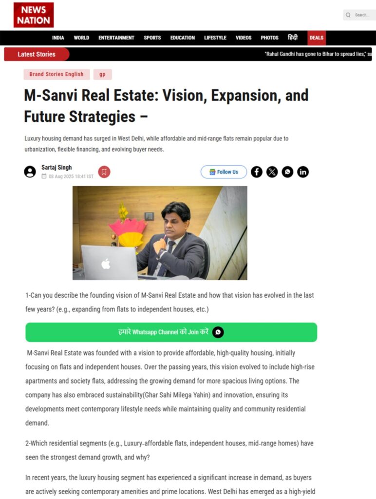 Sanvi Real Estate in News Nation